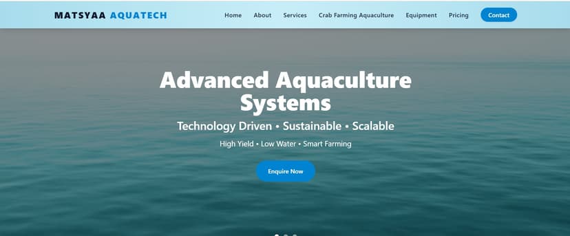 MatsyaAqatech – Aquaculture Website